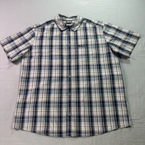 Jack Wolfskin Shirt Mens Large Gray Plaid Button Up Outdoor Casual Adult